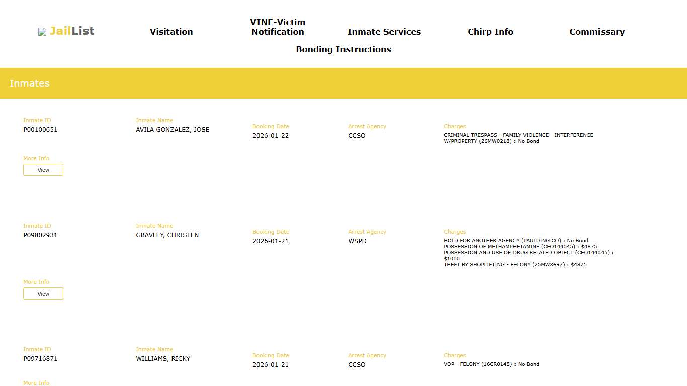 Cherokee County | Inmate Search